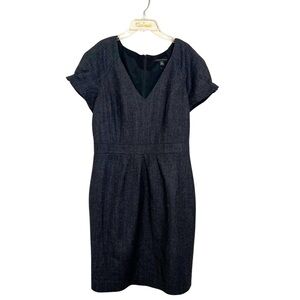 Banana Republic Charcoal Gray Wool Short Sleeve Career‎ Sheath Dress Size 10